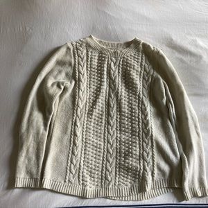 Jcrew medium cream cable knit sweater